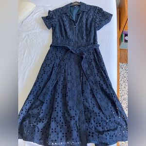 New Brooks Brothers Navy dress size 0 100% cotton